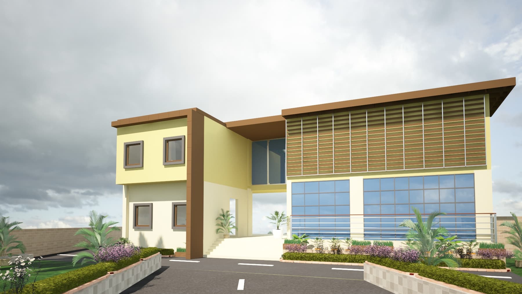 Contemporary exterior elevation of Rupi Devi College in Mandal, Bhilwara
