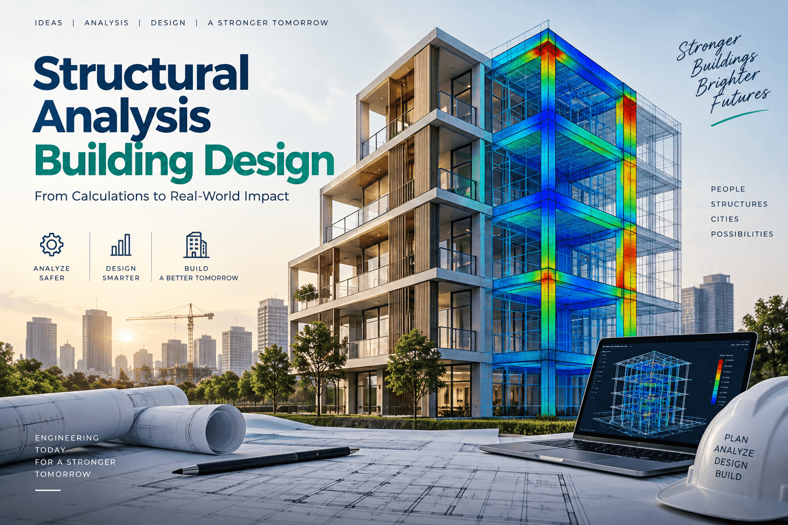 Structural engineer reviewing RCC structural analysis and building drawings in Bhilwara Rajasthan