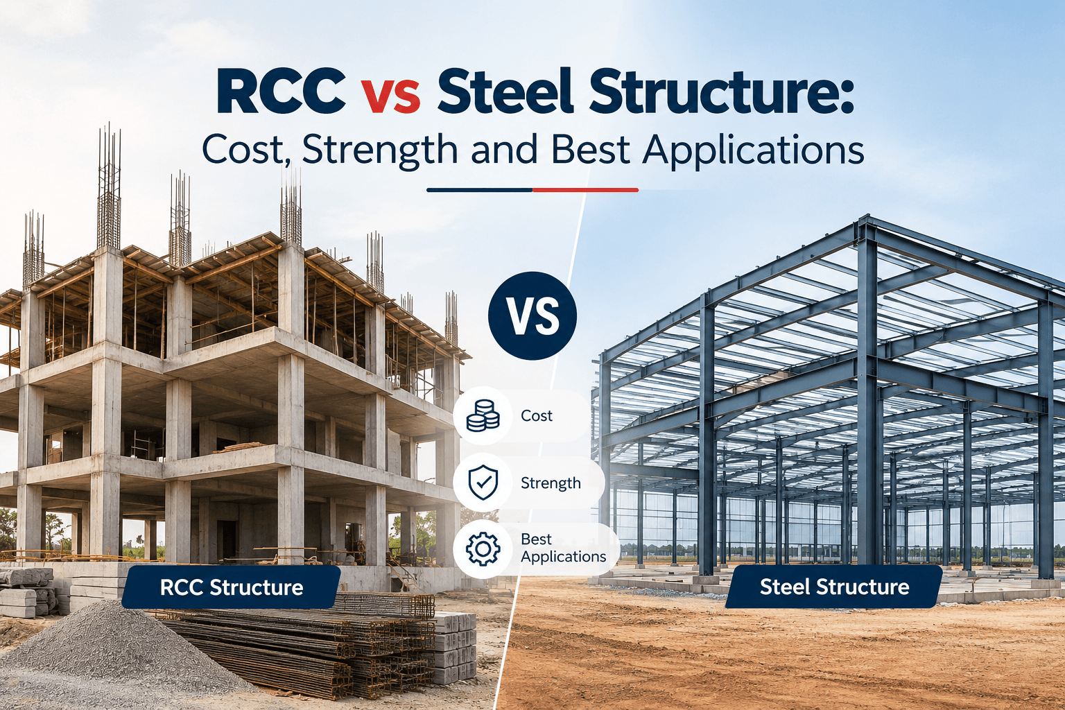 RCC vs Steel Structure: Cost, Strength and Best Applications